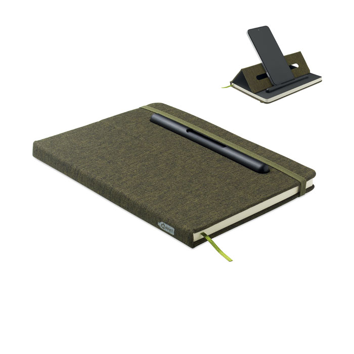 Cahier A5 personnalisable support de téléphone Rinbook Vert fonce